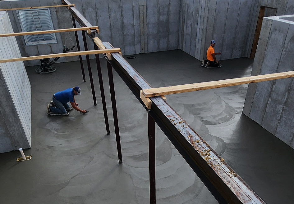 Concrete floor finishing project